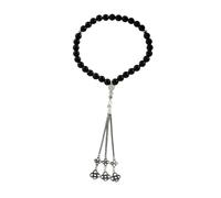 FackLOxc Pulsera de cuentas de oración de color resistente y simple para meditación y relajación Accesorio de pulsera de aleación y de piedra natural Pulsera minimalista con cuentas