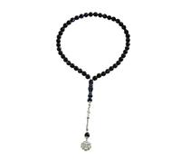 FackLOxc Pulsera de cuentas de oración de color resistente y simple para meditación y relajación Accesorio de pulsera de aleación y de piedra natural Pulsera minimalista con cuentas