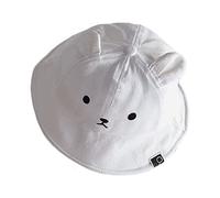 FackLOxc Sombrero de pescador de algodón con patrón de dibujos animados para niños, multicolor, con forma de oso, transpirable, pescador, blanco, M-XL