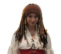 FackLOxc Sombrero Peluca de acrílico tejida a mano Sombrero de cosplay Adecuado para hombres Mujeres Niños Accesorio de disfraz de Halloween Cosplay Peluca de rastas sintéticas