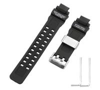 FACLE Correa de reloj de resina de repuesto para hombre Casio G Shock GW-A1100 GW-A1000 GW-4000 GA-1000 1100 1200 G-1400 para deportes al aire libre (negro con anillo de metal)