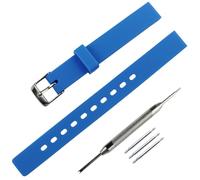 FACLE Correa de reloj de silicona de 12 mm con hebilla, accesorios para deportes al aire libre, correa de reloj de goma impermeable con pulseras para hombres y mujeres (azul, 12 mm)