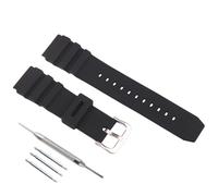 FACLE Correa de reloj de silicona para hombre, accesorios de repuesto para Casio MDV106-1A AMW320R AMW320D 200 M WR correa de reloj de goma para deportes al aire libre (goma negra)