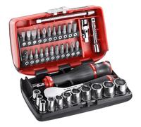 Facom 1/4" Set de Llaves Conexión, 6-Kant, Trinquete Métrico Estrecho