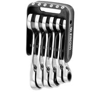 Facom 467bs.jp10 Juego De 10 Llaves Combinadas Cortas Con Carraca 7-17 Mm, 72 Dientes, 5° De Retorno, 12 Puntas, Cromo Satinado, Perfil I-beam Y Estuche De Bolsillo