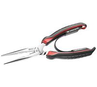 FACOM Alicate 1/2 Redondos, longitud 200mm, Bocas Finas Estriadas, Aprieta-Tubo y Corta-Cable Lateral, Aleación de Acero al Carbono, Vainas Bi-Material, Cromado Resistente, 185A.20CPE