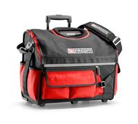 FACOM Caja de Herramientas Textil con Ruedas PROBAG, Compacta 14'', Organización Eficaz, 6 Bolsillos Externos, Acceso Inmediato, 33L de Capacidad, Ruedas de 90mm, Empuñadura Telescópica, BS.R20PB
