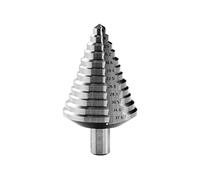 FACOM Broca Escalonada para Taladro Preciso en Cualquier Material, Vástago Cilíndrico con 3 Semiplanos, Diámetros Indicados, Perforación hasta 4mm de Espesor, Largo 100mm, 678014