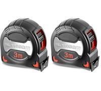 FACOM Cinta Métrica Grip Series 3m, Revestimiento Blando Resistente a Golpes, Cinta de Tereftalato de Polietileno, Gancho de Acero Inoxidable, Durabilidad Incrementada, 897A.319PB (Paquete de 2)