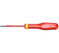 FACOM Destornillador Aislado Plano 1000V PROTWIST 3.5X75, Tratamiento Térmico, Mango Soft Grip, Tratamiento Tri-Coating, Marcado Láser, Ergonomía Optimizada, AT3.5X75VE