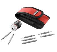 FACOM - Destornillador de bola Protwist de trinquete con 7 cuchillas en estuche - Mango ergonómico bimaterial, trinquete de 45 dientes de gran calidad - 8 piezas - ATCL.S14PB