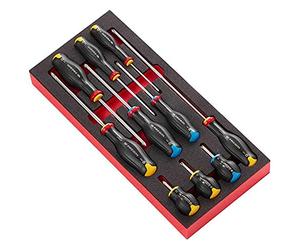 FACOM Juego de 10 Destornilladores PROTWIST en Módulo de Espuma, Compatible con Sistema de Almacenamiento Modular FACOM, Adaptado a Carros CHRONO y JET, MODM.AT5