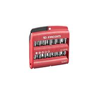 FACOM - Juego de 28 brocas para atornillar, caja con puntas planas, PH, PZ Torx y puntas de seis puntas, poliamida PA66, alta resistencia, funda, herramientas manuales - E.120PB