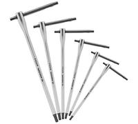 FACOM Juego de 6 Llaves Macho en 'T', Tamaños de 2,5mm a 8mm, Barra Deslizante con Empuñadura, Broca de Seguridad, Acero al Cromo Vanadio, Acabado Cromado y Pulido, 84TCD.J6