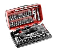 FACOM Juego de Vasos 1/4" y Puntas de Atornillado, 38 Piezas, Compacto y Performante, Incluye Cliquet Rotativo 360°, Pozidriv, Phillips y Resistox, R360NANO.PG