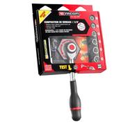 FACOM - Juego de vasos y trinquete 3/8", rojo y negro - J.360PACKPG