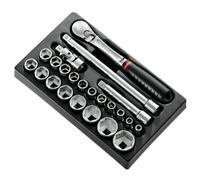 FACOM Módulo De Llave De Vasos 1/2", Hexagonal Metrico 23 Piezas MOD.SL161-36
