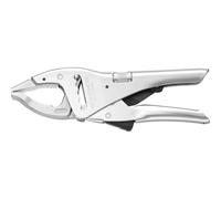 FACOM Mordaza de Presión de Bocas Largas Multipos, 17mm, Ojal de 5 Posiciones, Gatillo de Desbloqueo Controlado, Uso con Una Mano, Ranura para Tubos, Acabado Cromado, 501A