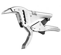 FACOM Mordaza de Presión de Bocas Largas Multipos, 17mm, Ojal de 5 Posiciones, Gatillo de Desbloqueo Controlado, Uso con Una Mano, Ranura para Tubos, Acabado Cromado, 501A