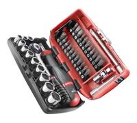 Facom R2nanopb Juego Compacto 1/4" Con Carraca Estanca 38 Piezas: 10 Vasos 6 Puntas 5,5-14 Mm, 21 Puntas, Prolongadores, Cardán Y Maletín Bimaterial