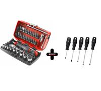 Facom Surtido de Llave 1/4" Set Herramientas 38 Piezas Kit Box Vaso Rl.nano