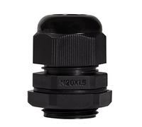 faconet® 10 x unión roscada de cable de tamaño M16 Negro, Cable de red LAN copias antitensión - Juego de 10, IP68, cable Gland negro M20 black