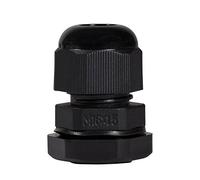 faconet® 10 x unión roscada de cable de tamaño M16 Negro, Cable de red LAN copias antitensión - Juego de 10, IP68, cable Gland negro M16 black