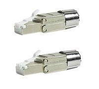 Faconet 2 conectores de red RJ45 CAT 8.1 hasta 40 GBit/s, compatible con CAT 7, CAT 7A, CAT 6A, sin herramientas, para cables de instalación