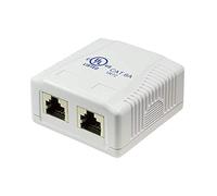 Faconet - Caja de conexión (cat. 6A, 2 conectores RJ45, STP, 10 GB, 500 Mhz, universal, AWG 22-26, cat7)
