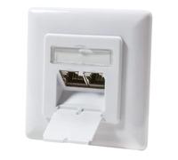 Faconet® Goobay - Enchufe doble para red RJ45 (cat. 6A, 2 conectores RJ45, con regleta de terminales LSA para 2 cables de red LAN fijos, 4 unidades)