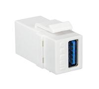 Faconet® Keystone Módulo USB 3.0 hembra > hembra conector para Keystone paneles o latas con cierres vorrichtung negro Weiß 5 Stck