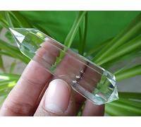 FACSER Cristal Natural en Bruto A++ Punta de Cristal de Cuarzo Transparente Estilo Vogel de 12 Caras 33 g