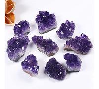 FACSER Cristal natural rugoso, 1 unidad, amatista natural, cuarzo morado, piedras de racimo, decoración del hogar, manualidades, adorno de decoración (color: 1 unidad, tamaño: 10-20 g)