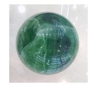 FACSER Cristal natural rugoso, cristales naturales, cuarzo, esfera de fluorita verde, piedras esféricas, para habitación, hogar, oficina, acuario, accesorios de decoración (tamaño: 8-8,5 cm)