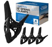 FactorDuty Lote de Abrazadera de Resorte de 4-6 "Pulgadas Grande de Metal de Resorte Súper Resistente Todo Negro - Abertura de Mordaza de 2.5 Pulgadas