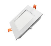 FactorLED Downlight LED 8W (70W) Slim, Ø120x120x25mm, Placa Cuadrada Empotrable, NO FLICK, Panel Cuadrado Extraplano 880 lúmenes, Corte techo Ø110x110mm (Luz Fría 6000K, 1)
