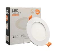 FactorLED Downlight LED Techo Empotrable Circular Slim 9cm 6W (60W), Panel Redondo Empotrado, Placa Extraplana, Luz Seleccionable 2700K-4000K-5700K (CCT) (1, Ø90mm)