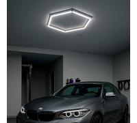 FactorLED Lámpara LED Hexagonal, 6pcs Luces de Techo, 72W, 18000Lm, Pantallas Lineales interconectables para garajes, parkings, gimnasios o comercios (Luz natural 4000K, 1 HEX)