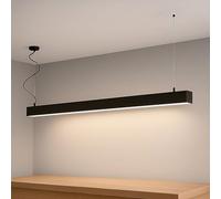 FactorLED Lámpara Techo Colgante Comedor MUNICH, 1M, Negra, 40W, 4400Lm, Altura Regulable, Diseño Moderno para Oficinas Salón Cocina, Iluminación LED Interior Lineal (Negra, Luz natural)