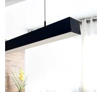 FactorLED POTSDAM Lámpara Techo Lineal 2M, 72W, 7200Lm, Colgante o en Superficie, Altura Regulable, Dimmable TRIAC, 45x40x2000mm, Luz para Hogar Cocina Salón Comedor y Oficina, Negra, Luz Natural