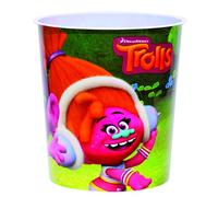 Factory 57520353 Papelera plastico Grande 22 x 21 cm, diseño Trolls, Compuesto, Multicolor, 25x7x20 cm