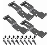 FACTORY COMPONENTS.Pack 4 Unidades de Soporte de Matricula - Portamatriculas para Coche -Remolque - Camion + Kit deTornilleria de Montaje.Suporte de Registro - Acero Inoxidable