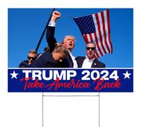Factory Crafts Made In USA Not China Trump 2024 Yard Sign Take America Back Iconic Photo Outdoor Decoration 16 x 12