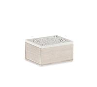 Factory Cuadros - Caja Decorativa Calada Madera Blanca - 11 X 16 X 8 Cm