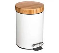 5five – Papelera Naturéo de bambú 3l con tapa Blanca