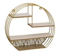 Factory Cuadros Estante de Pared Metal Dorado 40x10x36cm - Decorativo