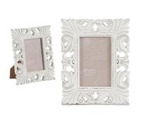 Factory Cuadros - Portafoto Calado Isabel Madera Blanco 10x15 - Marcos de Foto Decorativo
