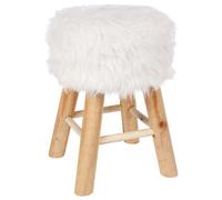 Factory Cuadros - Taburete Auxiliar Oslo Pelo Sintético - Altura 42cm 30cm - Elegante Diseño Moderno | Fácil de Limpiar
