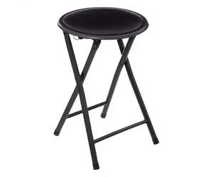 Factory Cuadros - Taburete Jaén Plegable Negro - Dimensiones 30x45 Cm - Material Resistente