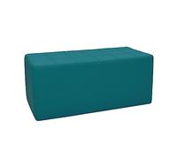 Factory Direct Partners Banco otomano rectangular copetudo; muebles bellamente tapizados para el hogar moderno, oficina, biblioteca o área de espera; asiento, reposapiés, uso de mesa, color verde